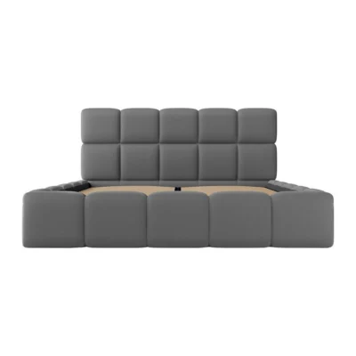 Vente - Unique Boxspringbett DAMADO in Grau, Liegefläche 221x170 cm – mit Bettkasten